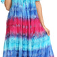 Sakkas Sula Long Laced Tie-Dye Wide Neck Embroidered Boho Sundress Cover Up