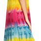Sakkas Sula Long Laced Tie-Dye Wide Neck Embroidered Boho Sundress Cover Up