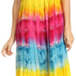 Sakkas Sula Long Laced Tie-Dye Wide Neck Embroidered Boho Sundress Cover Up