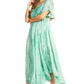 Sakkas Myani Two Tone Embroidered Sheer Cap Sleeve Caftan Long Dress | Cover Up