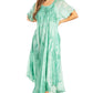 Sakkas Myani Two Tone Embroidered Sheer Cap Sleeve Caftan Long Dress | Cover Up