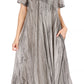 Sakkas Myani Two Tone Embroidered Sheer Cap Sleeve Caftan Long Dress | Cover Up