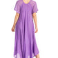 Sakkas Myani Two Tone Embroidered Sheer Cap Sleeve Caftan Long Dress | Cover Up