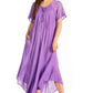 Sakkas Myani Two Tone Embroidered Sheer Cap Sleeve Caftan Long Dress | Cover Up