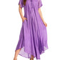 Sakkas Myani Two Tone Embroidered Sheer Cap Sleeve Caftan Long Dress | Cover Up