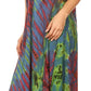 Sakkas Ria Tie Dye Embroidered Cap Sleeve Wide Neck Caftan Dress / Beach Cover Up