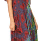 Sakkas Ria Tie Dye Embroidered Cap Sleeve Wide Neck Caftan Dress / Beach Cover Up