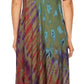 Sakkas Ria Tie Dye Embroidered Cap Sleeve Wide Neck Caftan Dress / Beach Cover Up