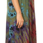 Sakkas Ria Tie Dye Embroidered Cap Sleeve Wide Neck Caftan Dress / Beach Cover Up
