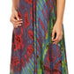 Sakkas Ria Tie Dye Embroidered Cap Sleeve Wide Neck Caftan Dress / Beach Cover Up