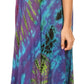 Sakkas Ria Tie Dye Embroidered Cap Sleeve Wide Neck Caftan Dress / Beach Cover Up
