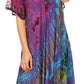 Sakkas Ria Tie Dye Embroidered Cap Sleeve Wide Neck Caftan Dress / Beach Cover Up