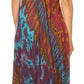 Sakkas Ria Tie Dye Embroidered Cap Sleeve Wide Neck Caftan Dress / Beach Cover Up