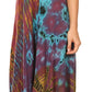 Sakkas Ria Tie Dye Embroidered Cap Sleeve Wide Neck Caftan Dress / Beach Cover Up