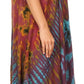 Sakkas Ria Tie Dye Embroidered Cap Sleeve Wide Neck Caftan Dress / Beach Cover Up