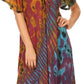 Sakkas Ria Tie Dye Embroidered Cap Sleeve Wide Neck Caftan Dress / Beach Cover Up