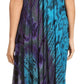 Sakkas Ria Tie Dye Embroidered Cap Sleeve Wide Neck Caftan Dress / Beach Cover Up