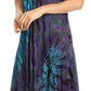 Sakkas Ria Tie Dye Embroidered Cap Sleeve Wide Neck Caftan Dress / Beach Cover Up