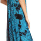 Sakkas Ria Tie Dye Embroidered Cap Sleeve Wide Neck Caftan Dress / Beach Cover Up
