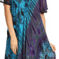 Sakkas Ria Tie Dye Embroidered Cap Sleeve Wide Neck Caftan Dress / Beach Cover Up
