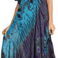 Sakkas Ria Tie Dye Embroidered Cap Sleeve Wide Neck Caftan Dress / Beach Cover Up