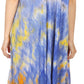 Sakkas Anita Short Sleeve Tie Dye Split Neck Dress / Cover Up