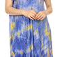 Sakkas Anita Short Sleeve Tie Dye Split Neck Dress / Cover Up