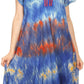 Sakkas Anita Short Sleeve Tie Dye Split Neck Dress / Cover Up