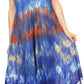 Sakkas Anita Short Sleeve Tie Dye Split Neck Dress / Cover Up