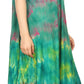 Sakkas Anita Short Sleeve Tie Dye Split Neck Dress / Cover Up