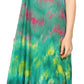 Sakkas Anita Short Sleeve Tie Dye Split Neck Dress / Cover Up