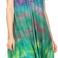 Sakkas Anita Short Sleeve Tie Dye Split Neck Dress / Cover Up