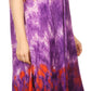 Sakkas Anita Short Sleeve Tie Dye Split Neck Dress / Cover Up