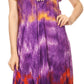 Sakkas Anita Short Sleeve Tie Dye Split Neck Dress / Cover Up