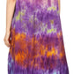 Sakkas Anita Short Sleeve Tie Dye Split Neck Dress / Cover Up