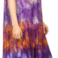 Sakkas Anita Short Sleeve Tie Dye Split Neck Dress / Cover Up