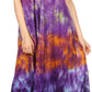 Sakkas Anita Short Sleeve Tie Dye Split Neck Dress / Cover Up