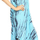 Sakkas Olivia Lightweight Sleeveless Tie Dye Dress with Mandarin Collar