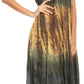 Sakkas Samira Color Block Printed Sheer Cap Sleeve Relaxed Fit Dress | Cover Up