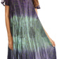 Sakkas Samira Color Block Printed Sheer Cap Sleeve Relaxed Fit Dress | Cover Up
