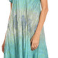 Sakkas Samira Color Block Printed Sheer Cap Sleeve Relaxed Fit Dress | Cover Up
