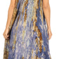 Sakkas Julia Boho Flared Multi-color Marble Batik Cotton Long Dress  / Cover Up
