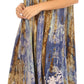 Sakkas Julia Boho Flared Multi-color Marble Batik Cotton Long Dress  / Cover Up