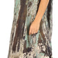 Sakkas Julia Boho Flared Multi-color Marble Batik Cotton Long Dress  / Cover Up