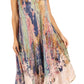 Sakkas Julia Boho Flared Multi-color Marble Batik Cotton Long Dress  / Cover Up