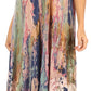 Sakkas Julia Boho Flared Multi-color Marble Batik Cotton Long Dress  / Cover Up