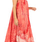 Sakkas Julia Boho Flared Multi-color Marble Batik Cotton Long Dress  / Cover Up