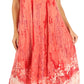 Sakkas Julia Boho Flared Multi-color Marble Batik Cotton Long Dress  / Cover Up