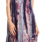 Sakkas Julia Boho Flared Multi-color Marble Batik Cotton Long Dress  / Cover Up