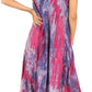 Sakkas Julia Boho Flared Multi-color Marble Batik Cotton Long Dress  / Cover Up